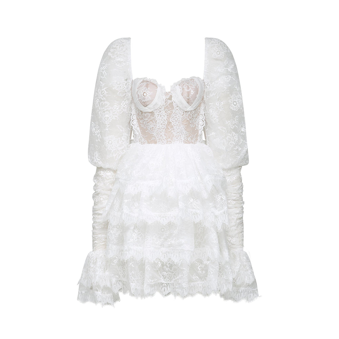 Nadine dantel mini elbise