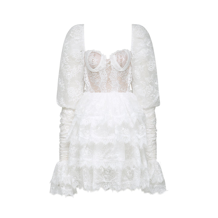 Nadine dantel mini elbise