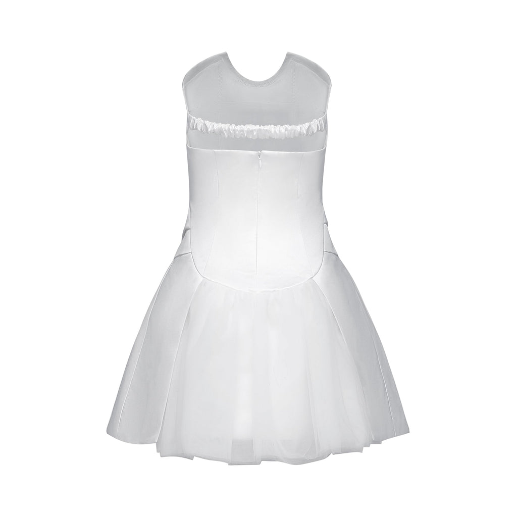 Fleur pile süsleme mini elbise