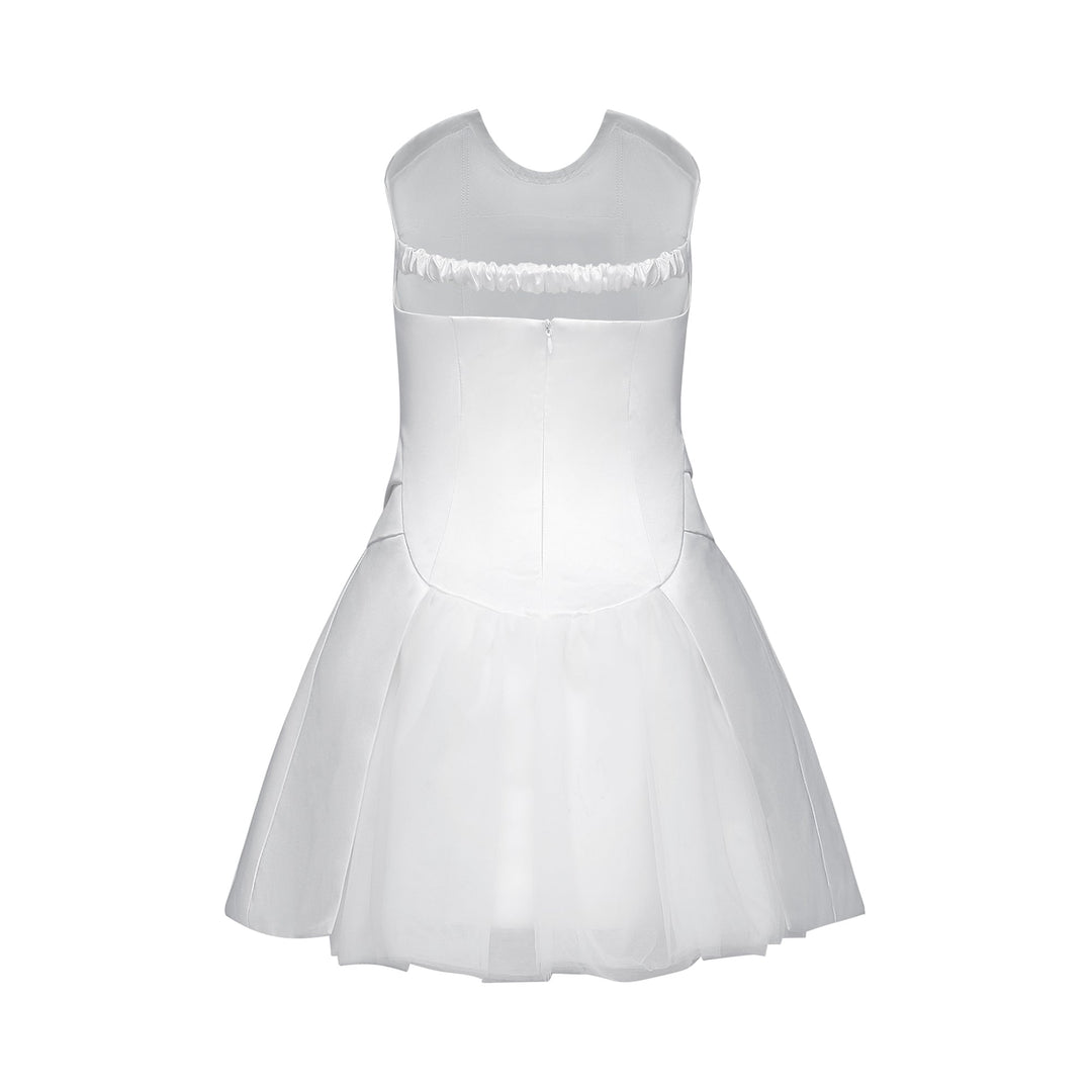 Fleur pile süsleme mini elbise