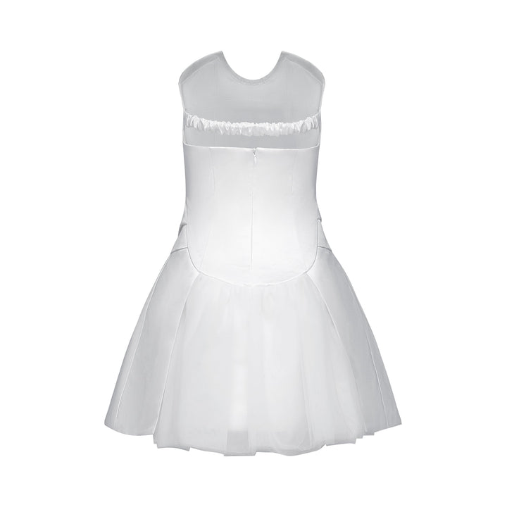 Fleur pile süsleme mini elbise