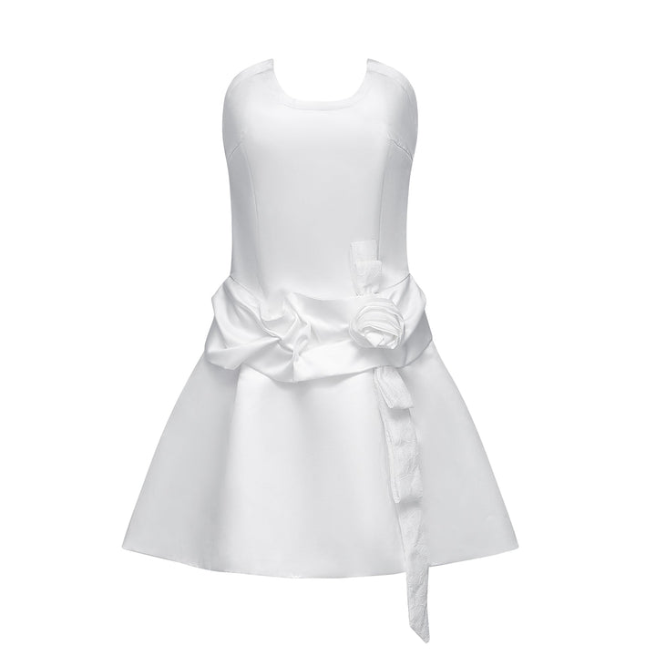 Fleur pile süsleme mini elbise
