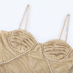 Delphine kristal midi elbise