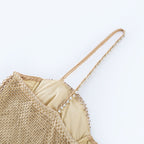 Delphine kristal midi elbise