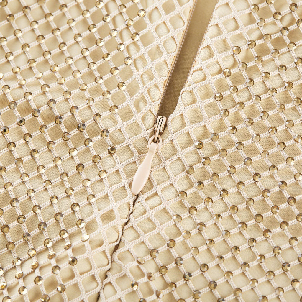 Delphine kristal midi elbise