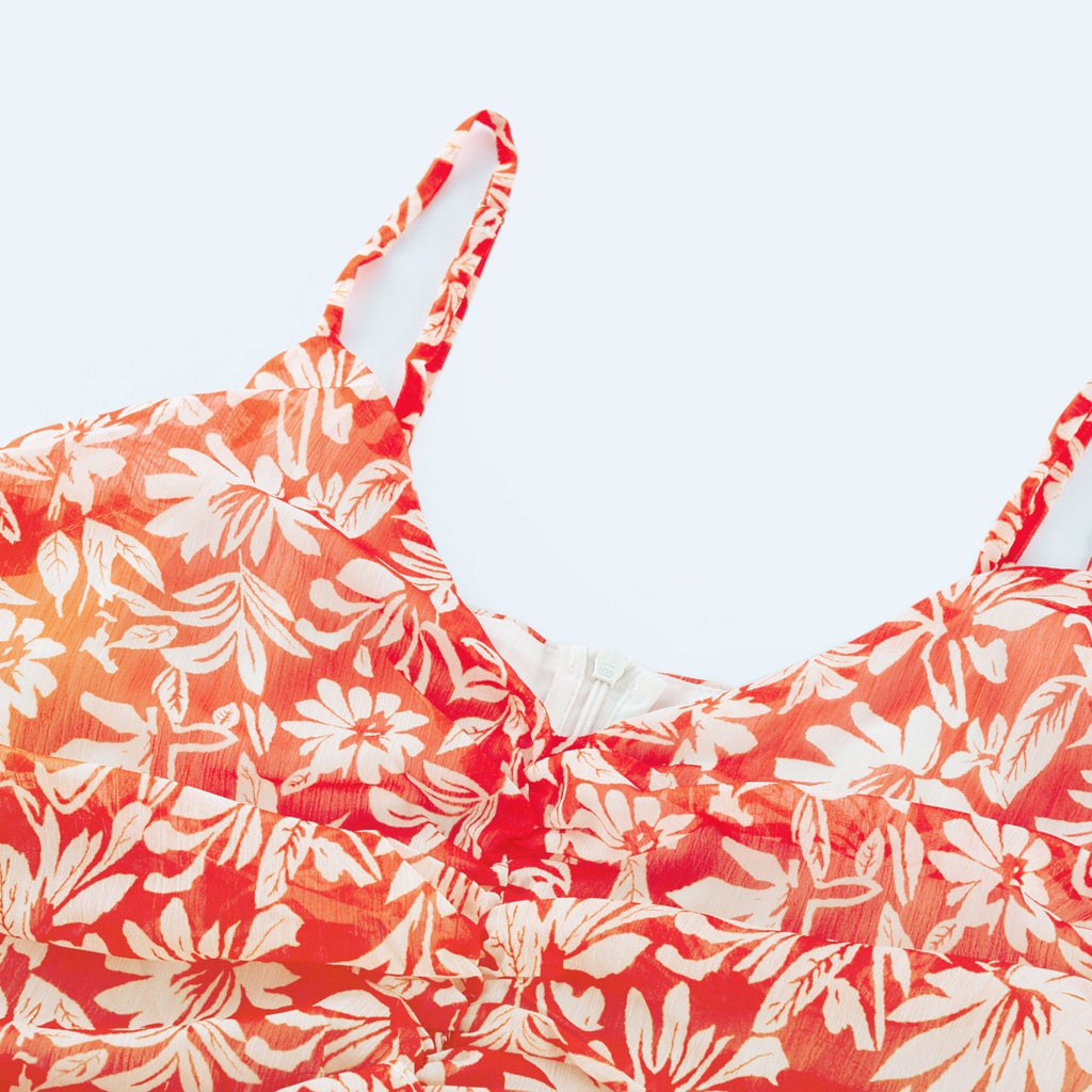 Sandrine desenli midi elbise