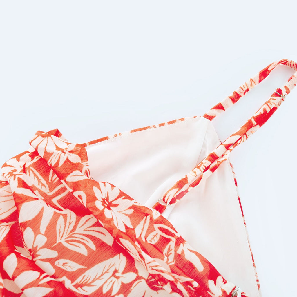 Sandrine desenli midi elbise