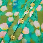 Perrine çiçek midi elbise