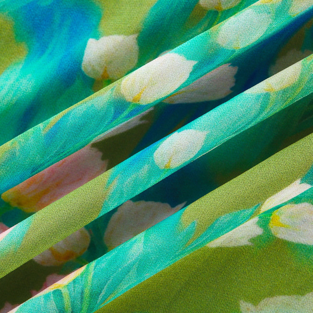 Perrine çiçek midi elbise