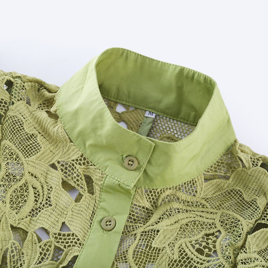 Noémie işlemeli midi elbise