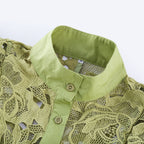 Noémie işlemeli midi elbise