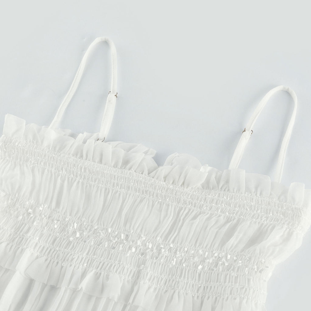 Gaëlle pile midi elbise