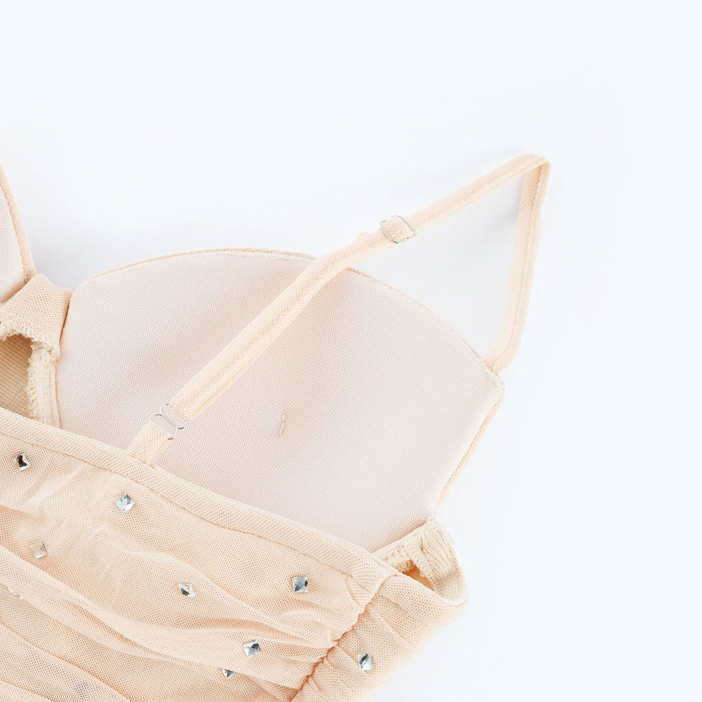 Priscille kristal midi elbise