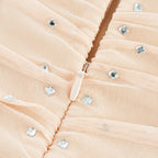 Priscille kristal midi elbise