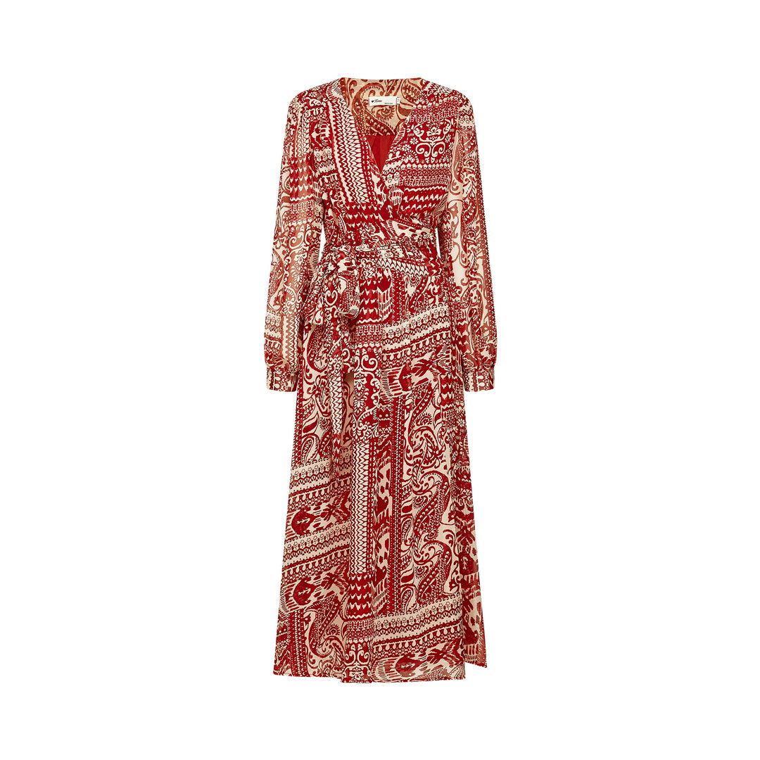 Camillera desenli midi elbise