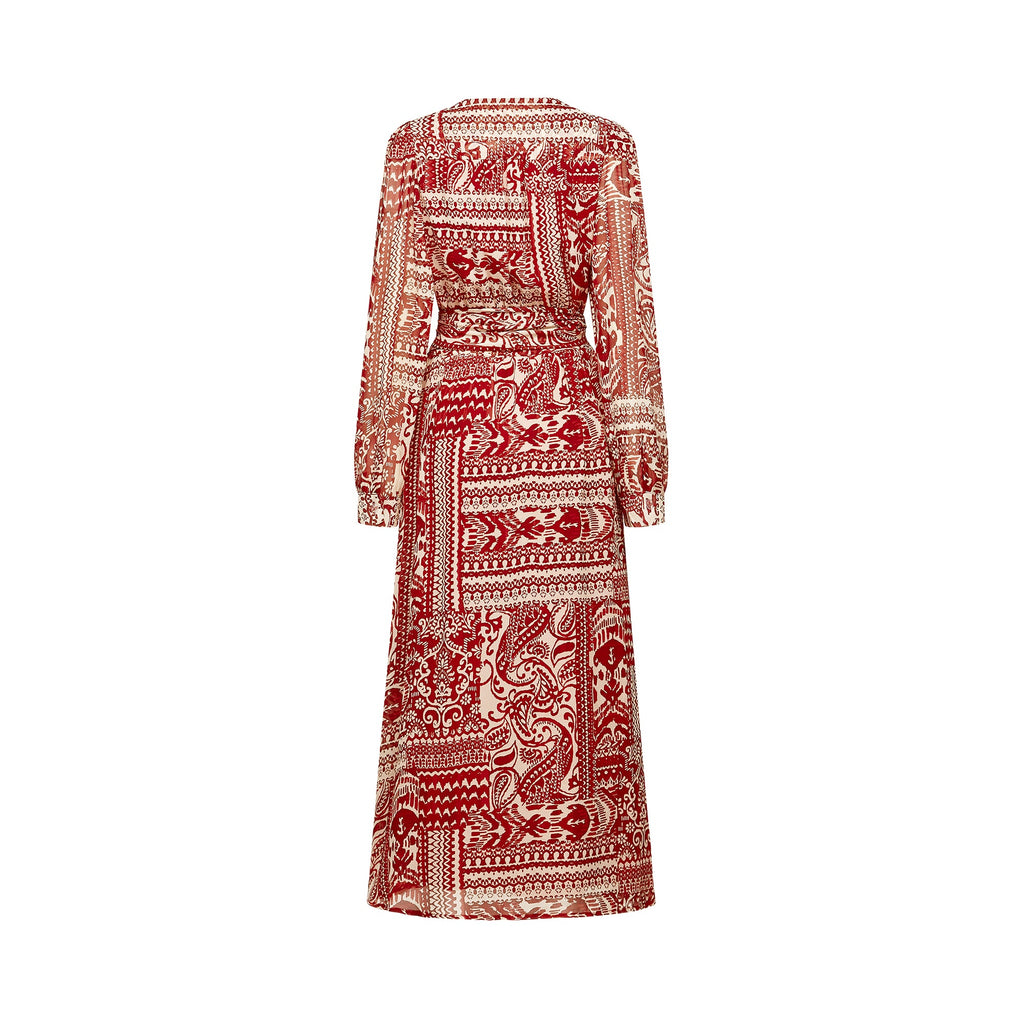 Camillera desenli midi elbise