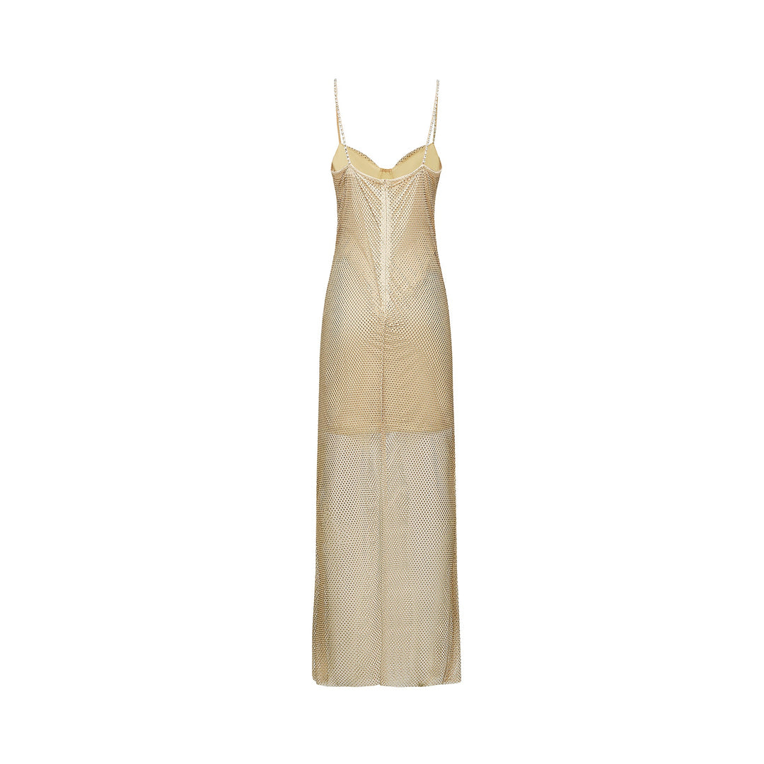Delphine kristal midi elbise
