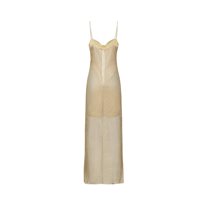 Delphine kristal midi elbise