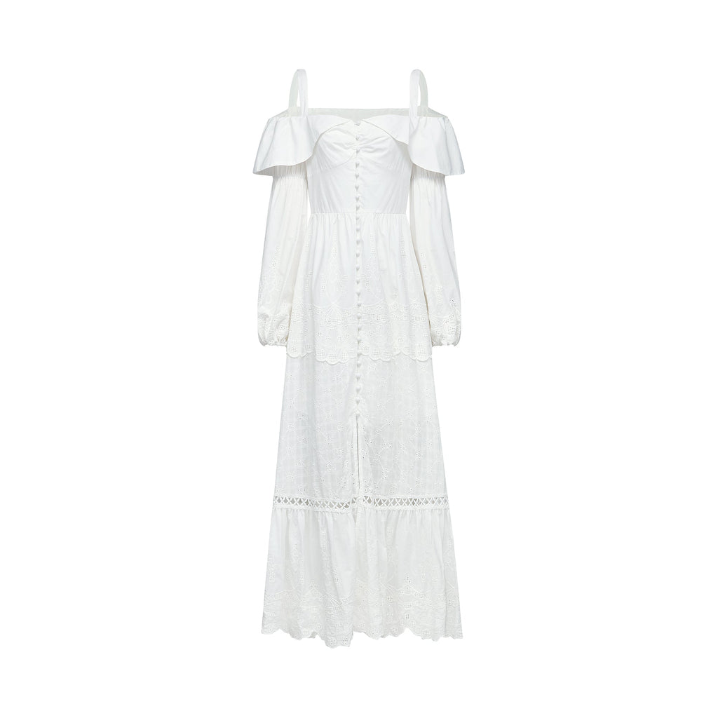 Lisette dantel midi elbise