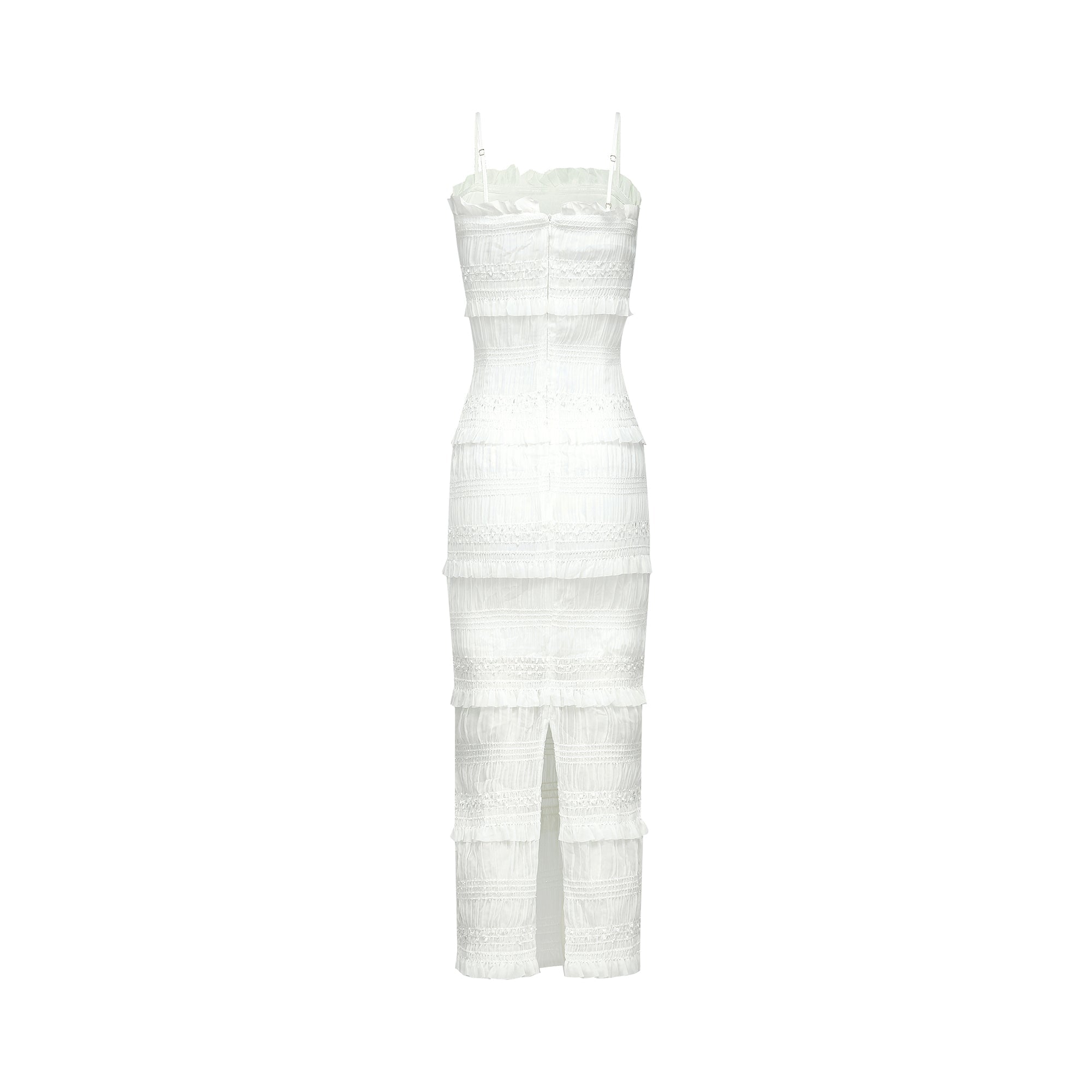 Gaëlle pile midi elbise