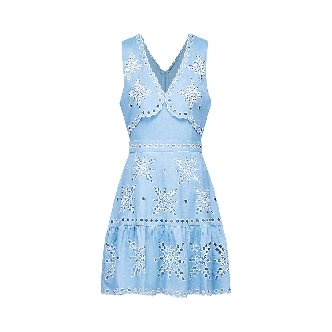 Holly broderie mini elbise