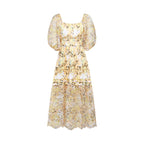 Clémence dekolte midi elbise