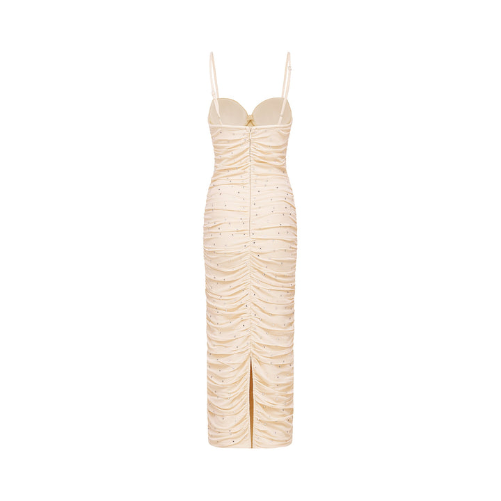 Priscille kristal midi elbise