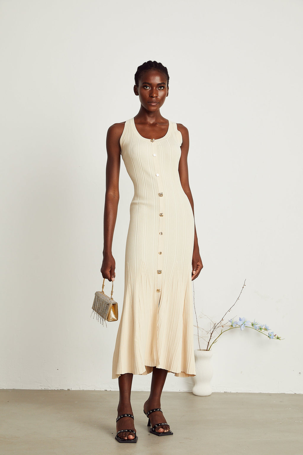 Manon örgü midi elbise