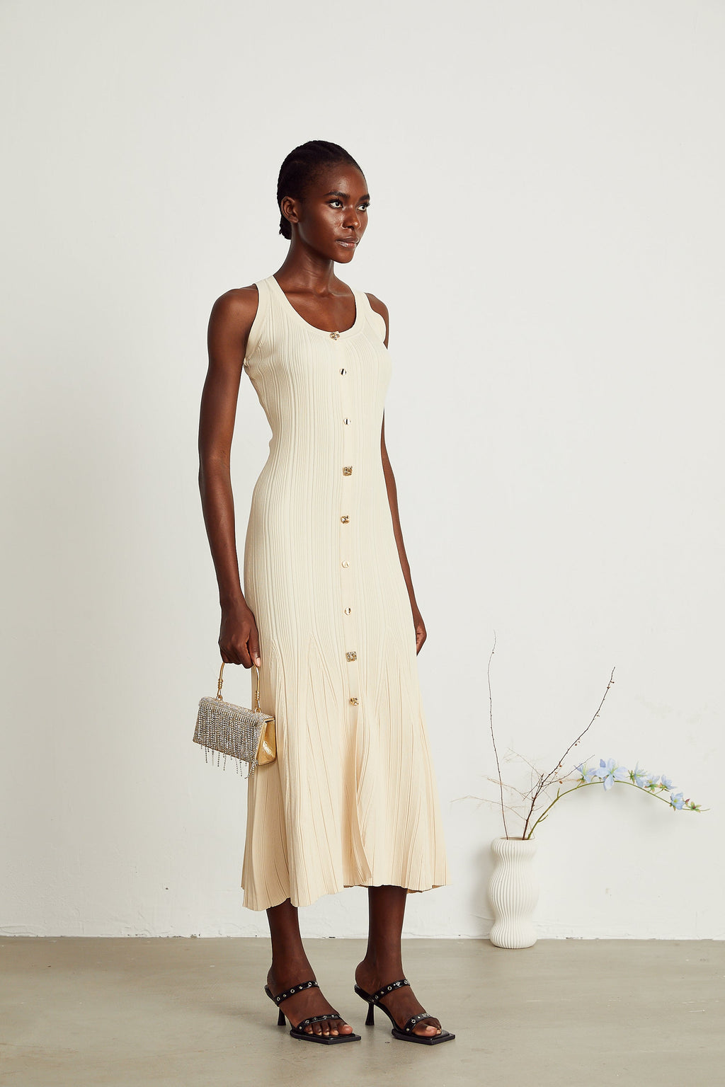 Manon örgü midi elbise