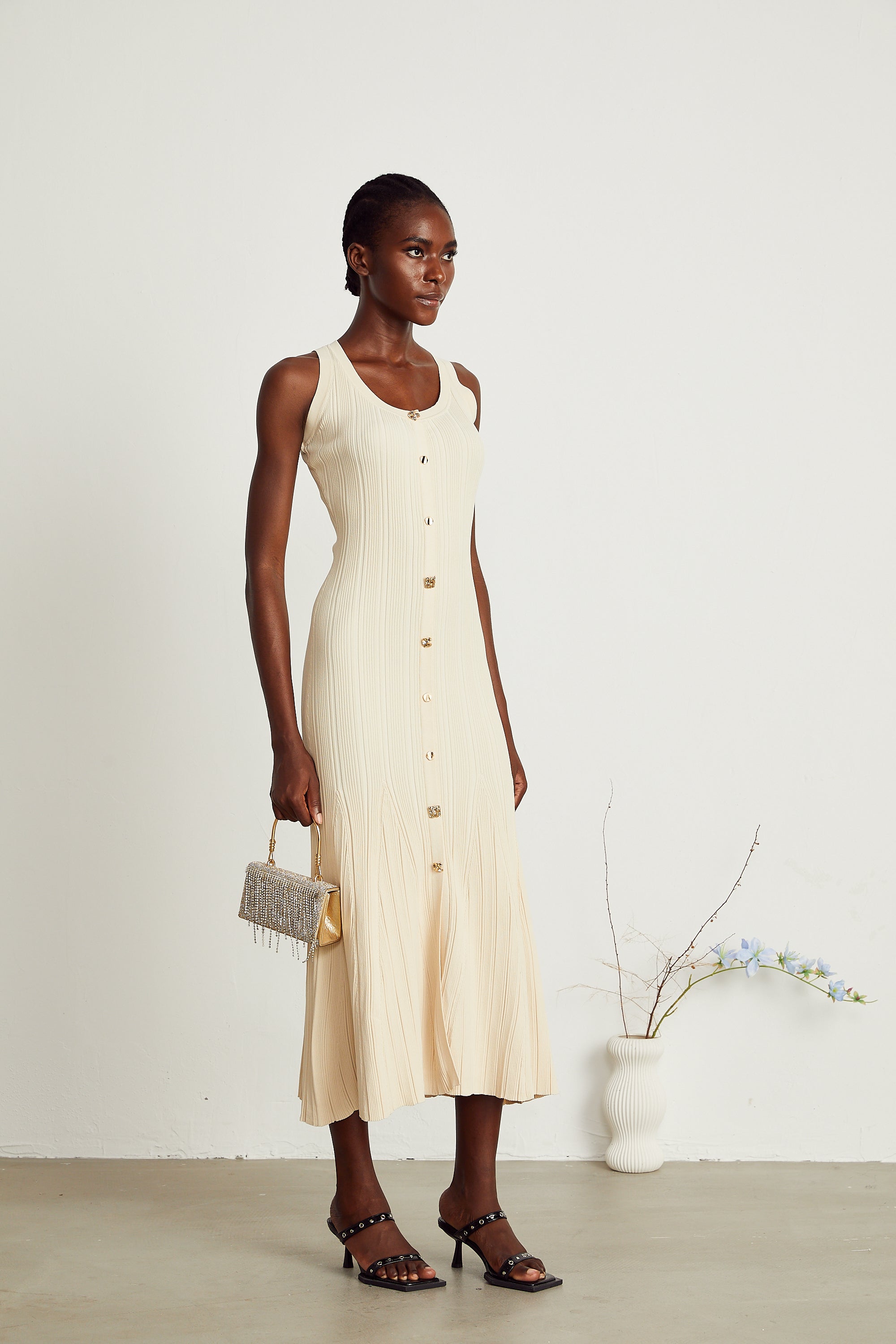 Manon örgü midi elbise