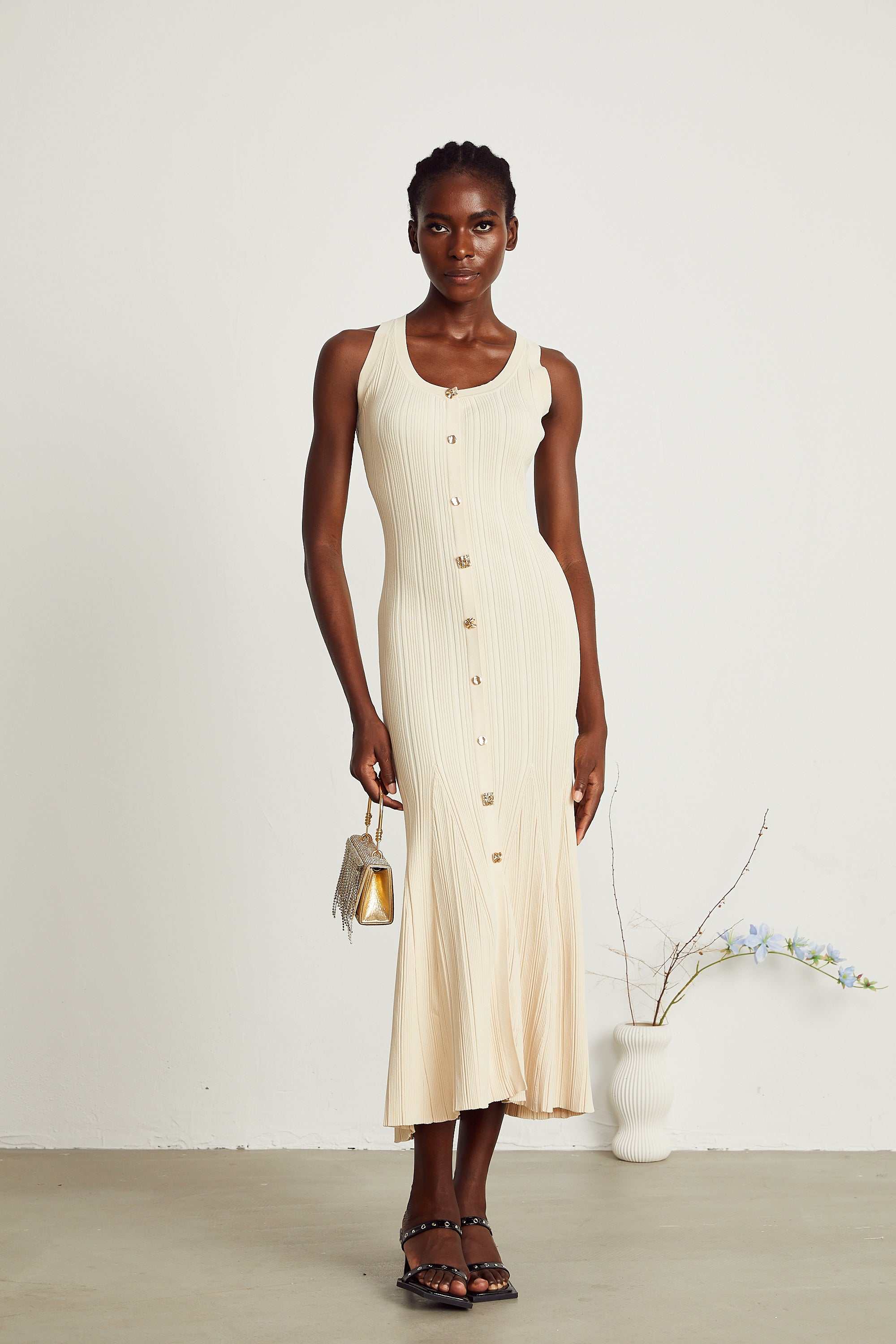 Manon örgü midi elbise