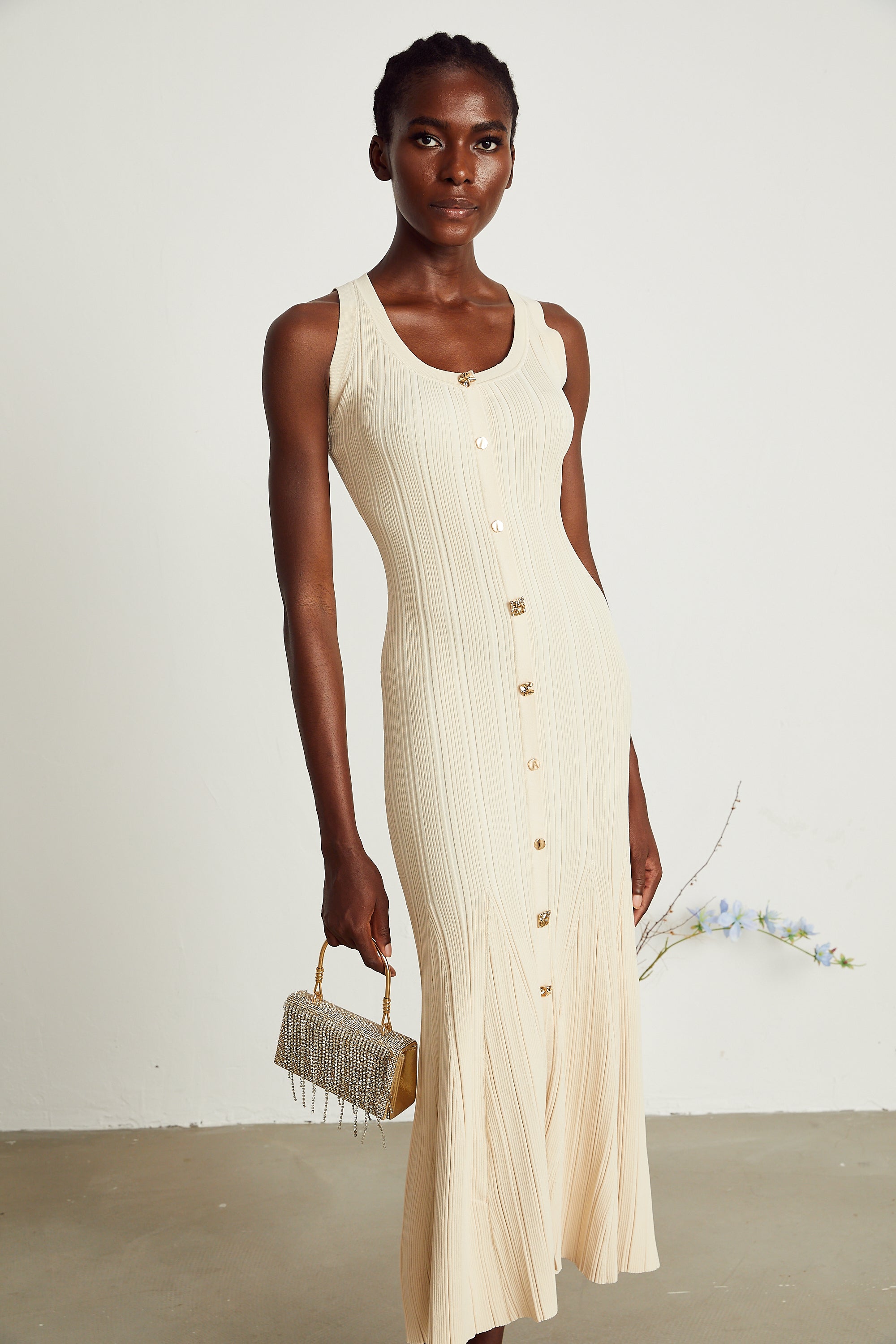 Manon örgü midi elbise