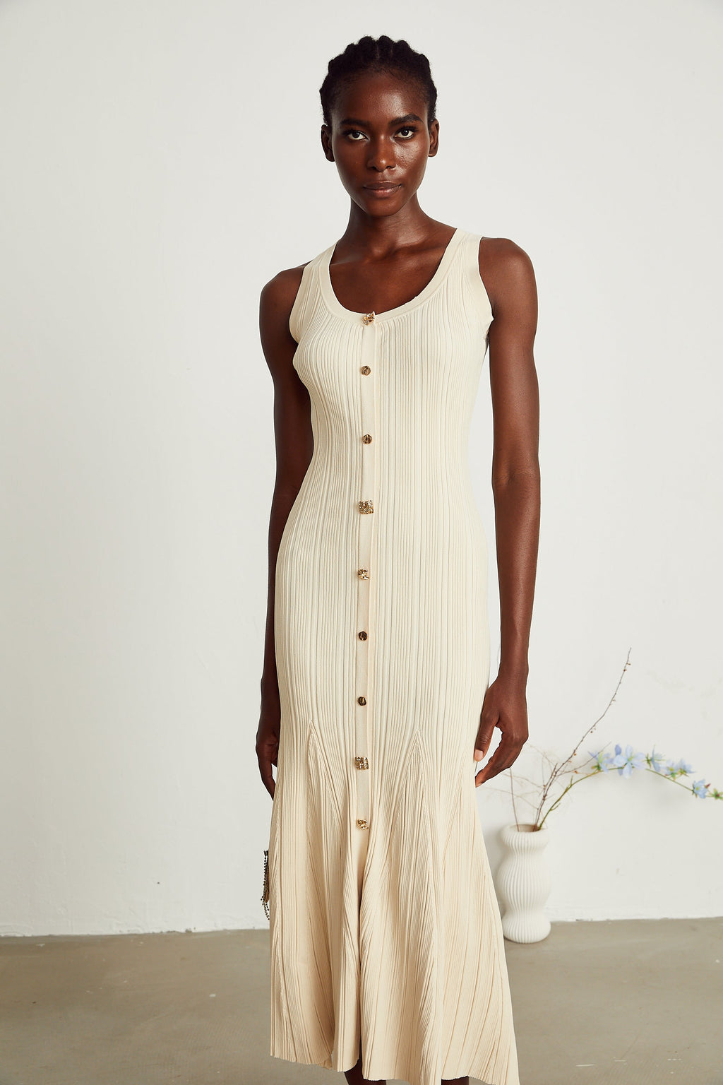 Manon örgü midi elbise