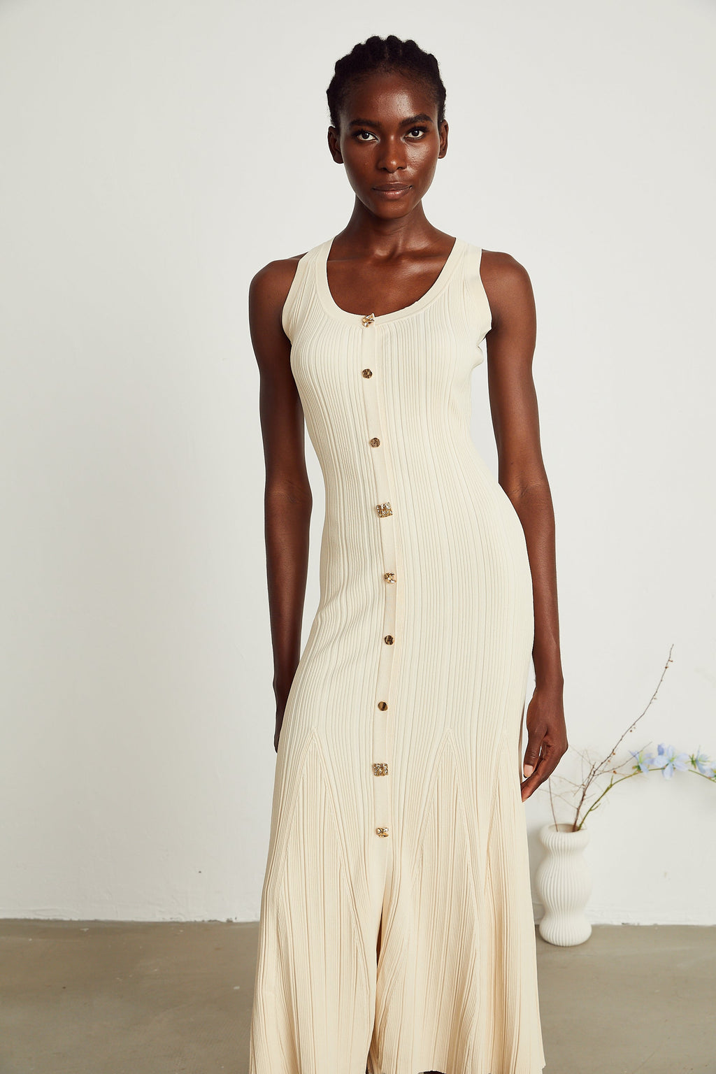 Manon örgü midi elbise