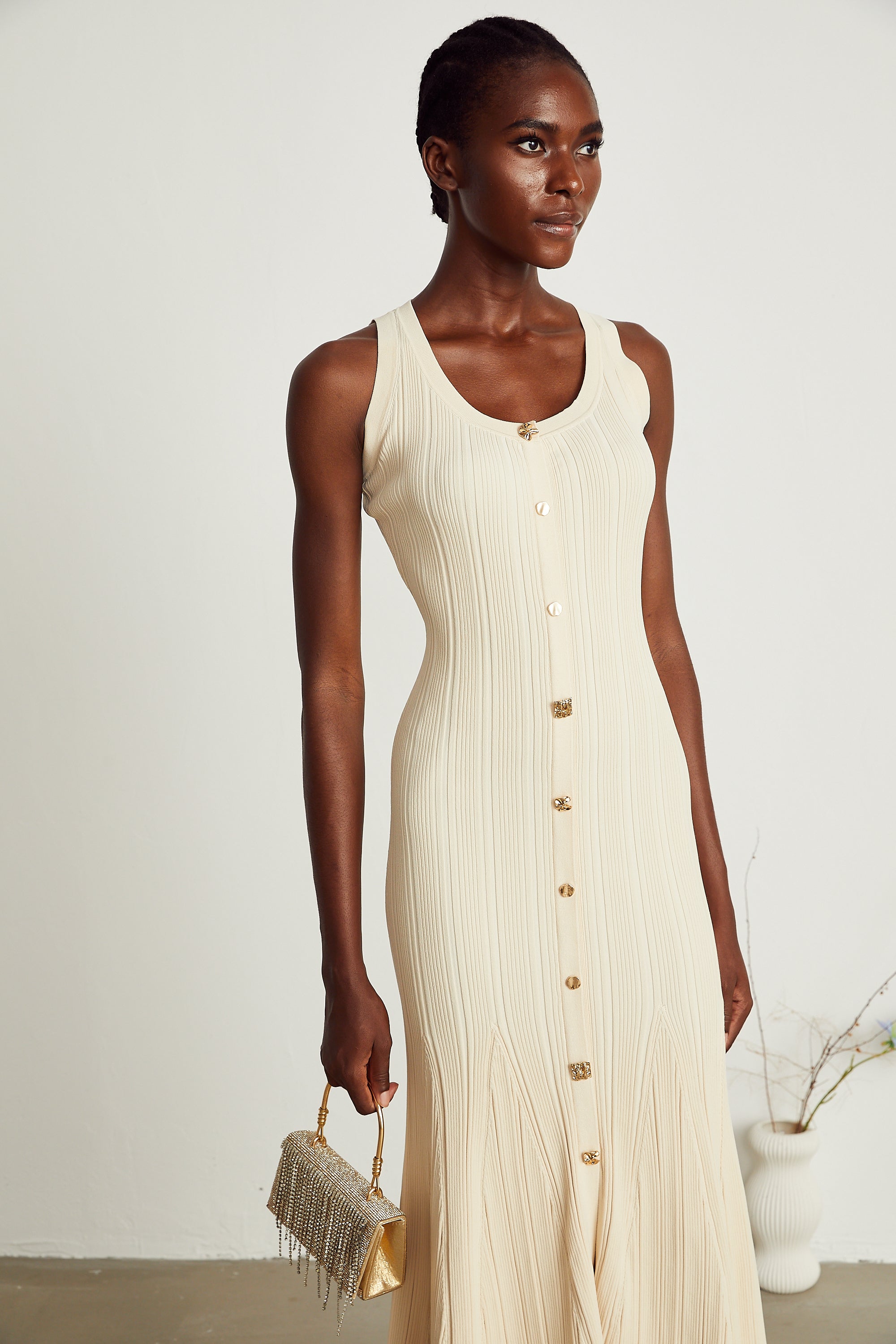 Manon örgü midi elbise