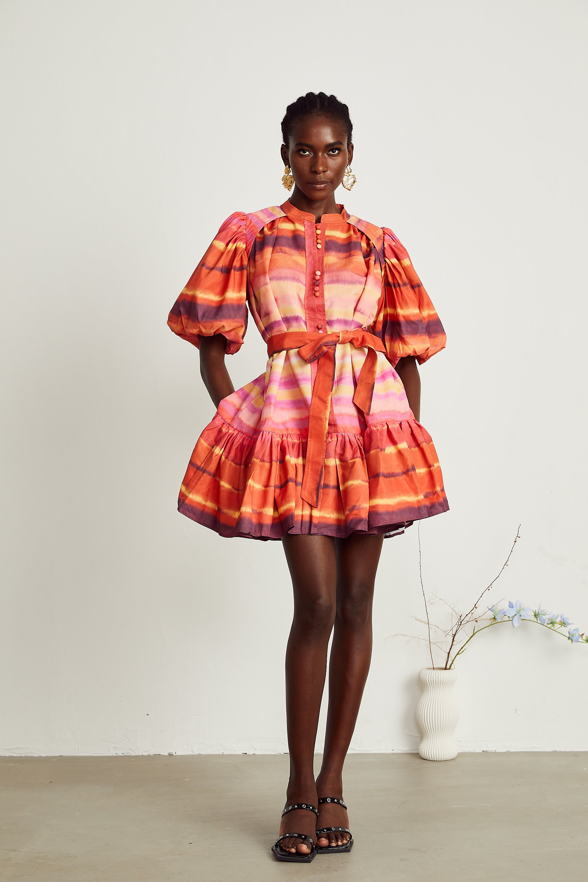 Sylvie pileli mini elbise