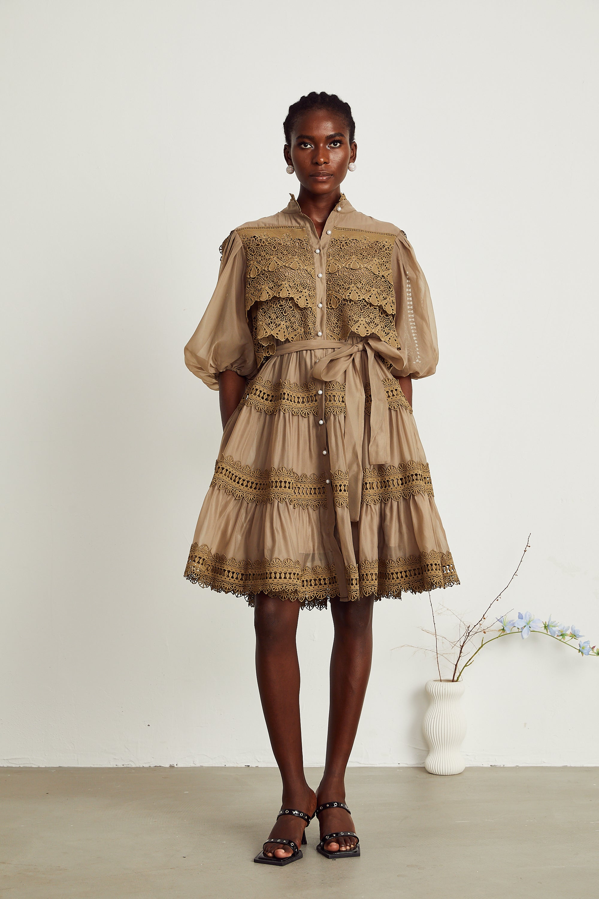 Inès katman mini elbise