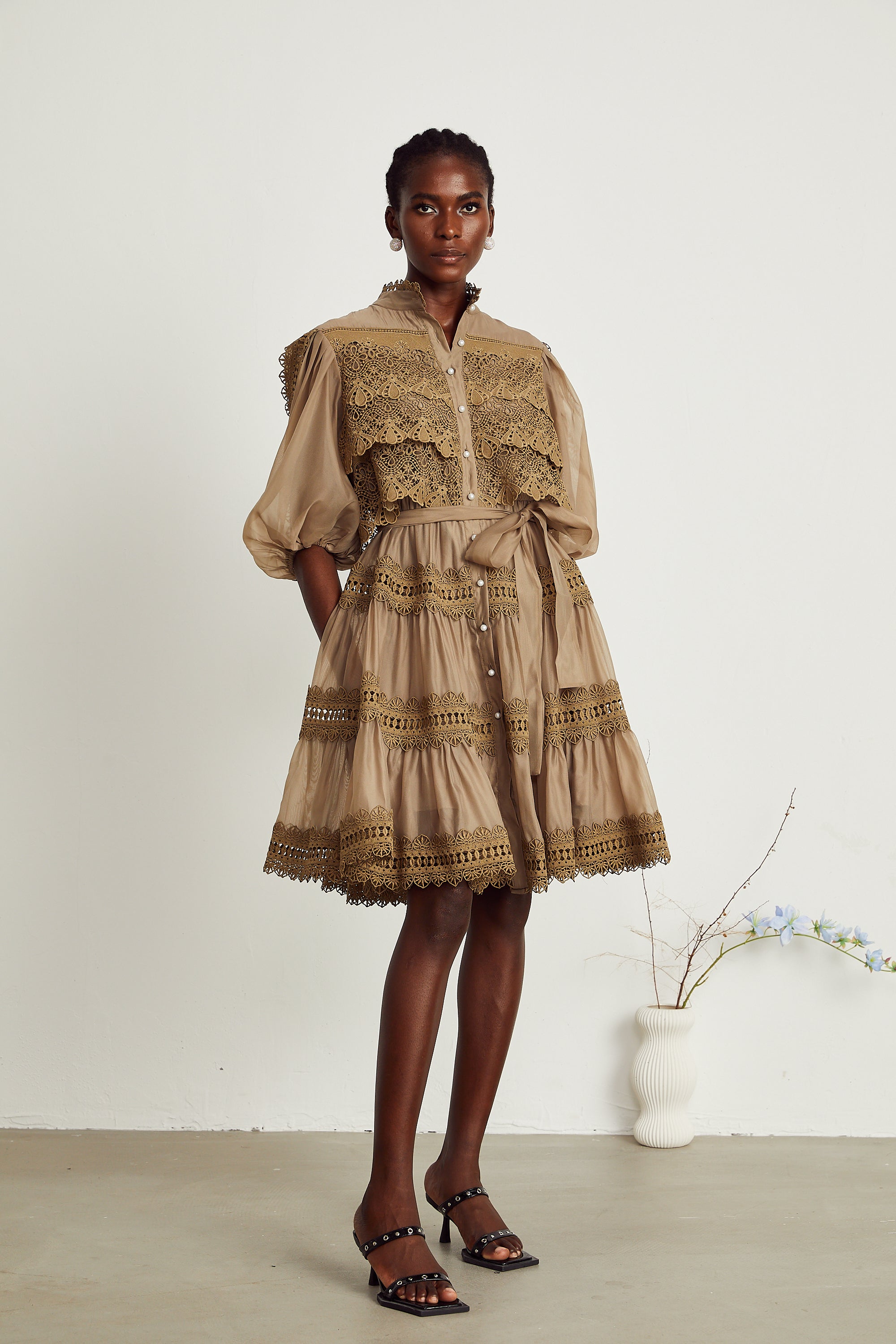 Inès katman mini elbise