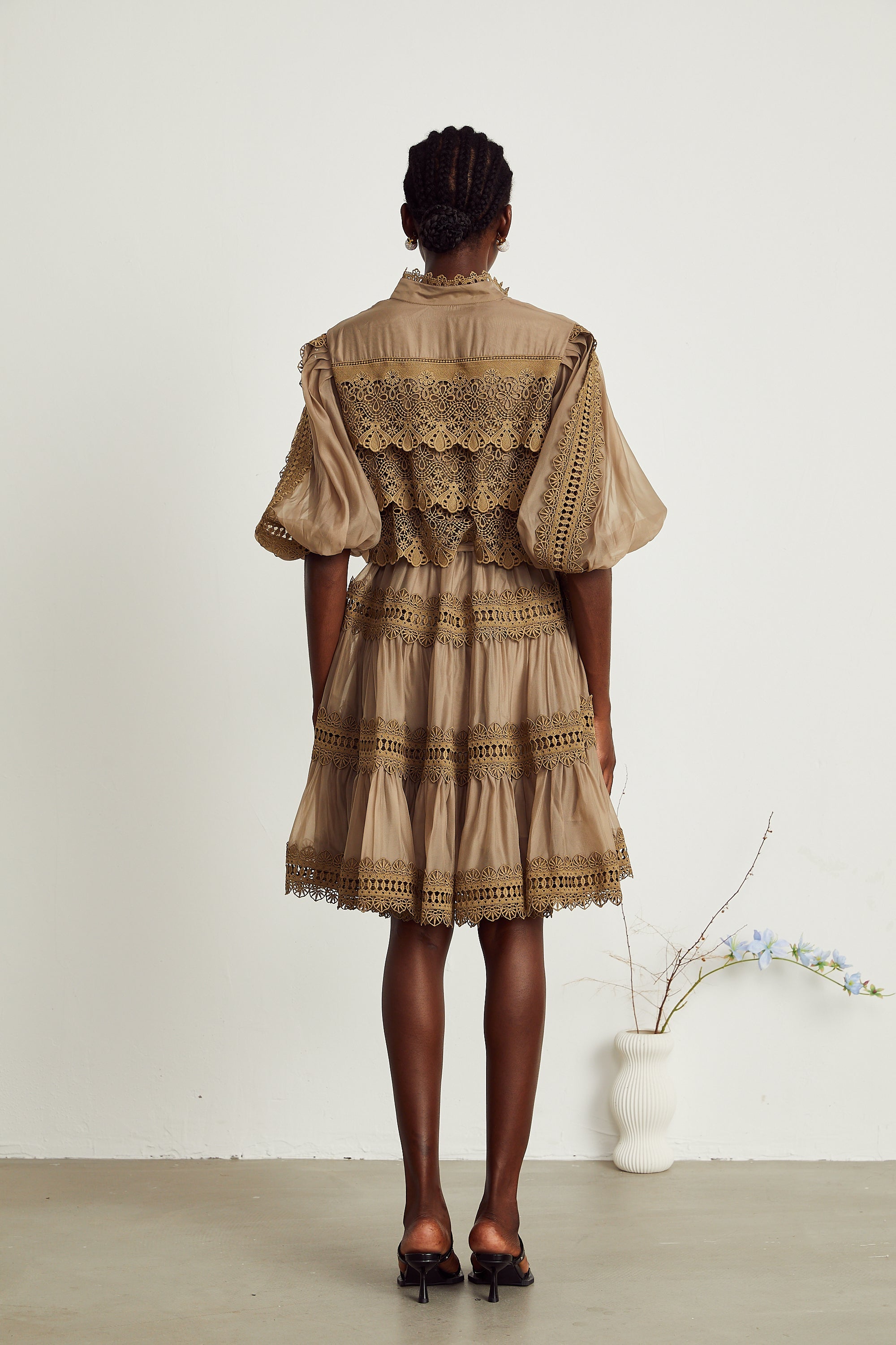 Inès katman mini elbise