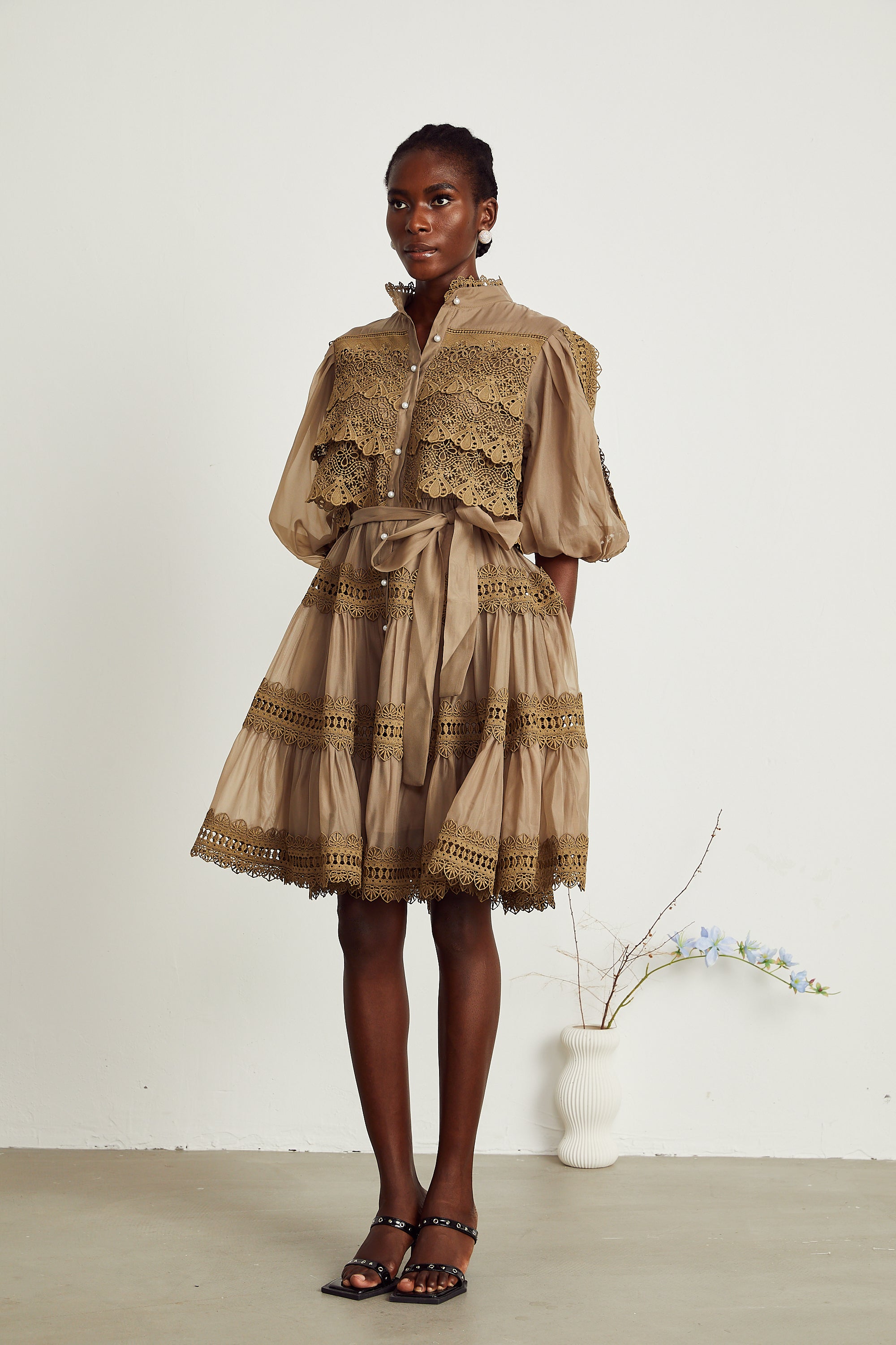 Inès katman mini elbise