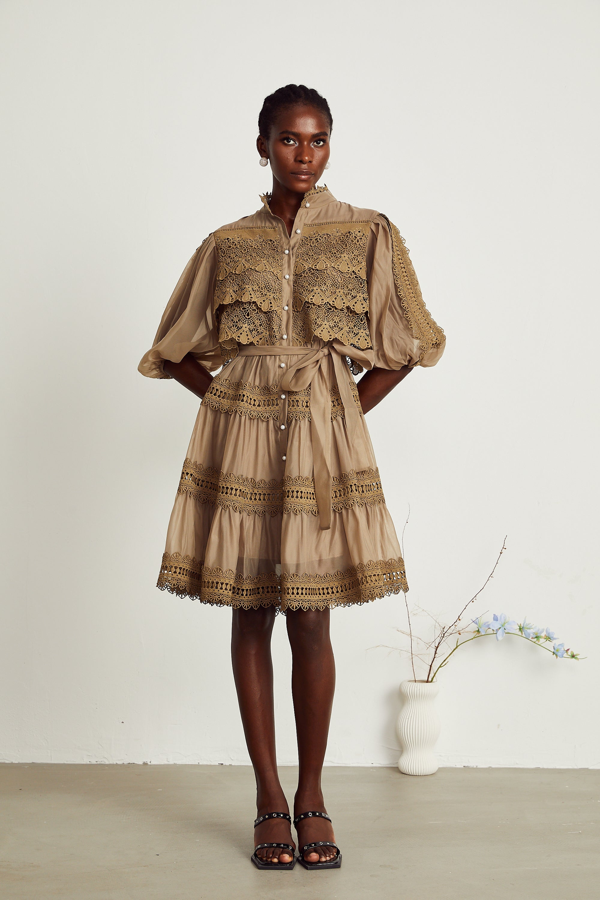 Inès katman mini elbise