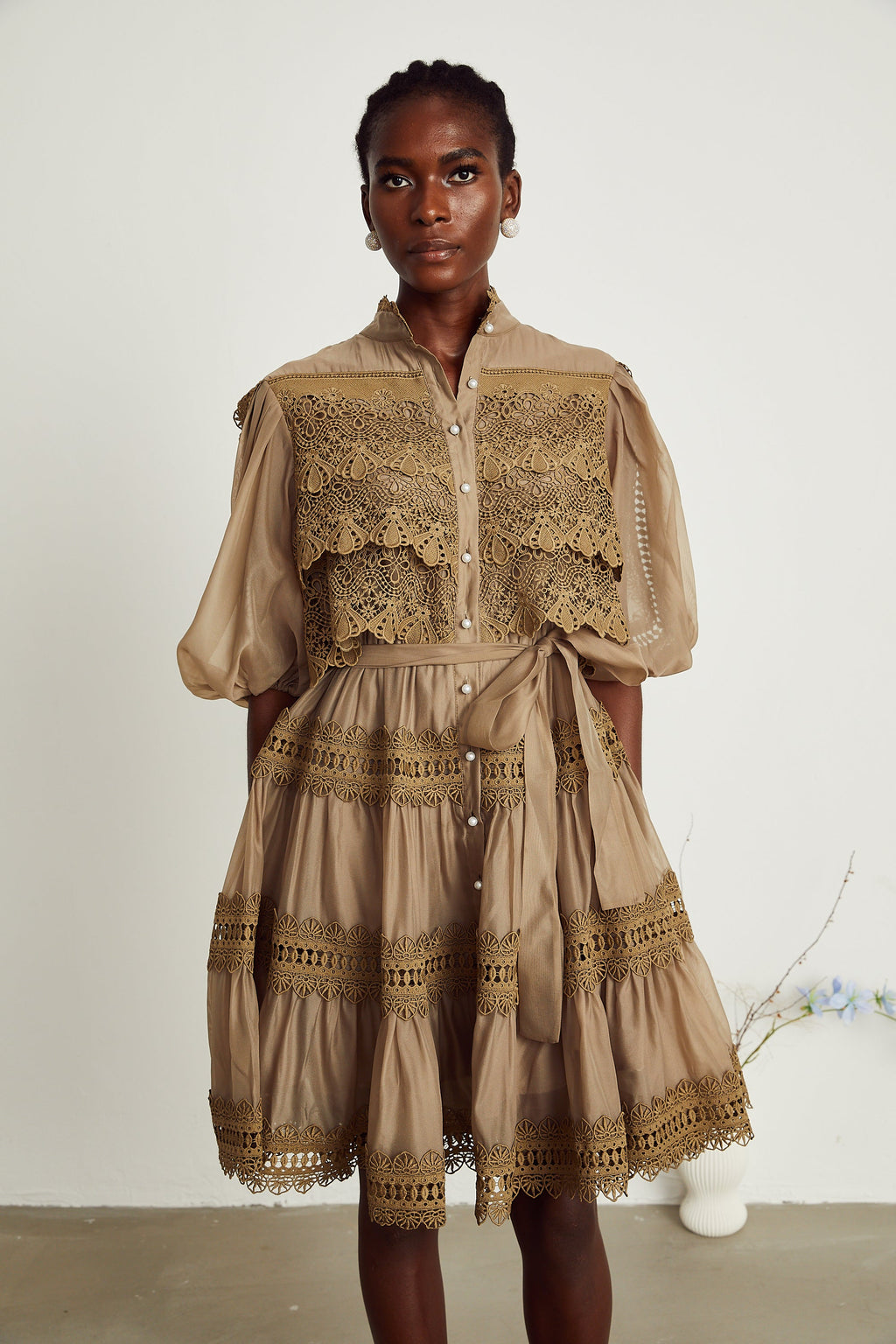 Inès katman mini elbise