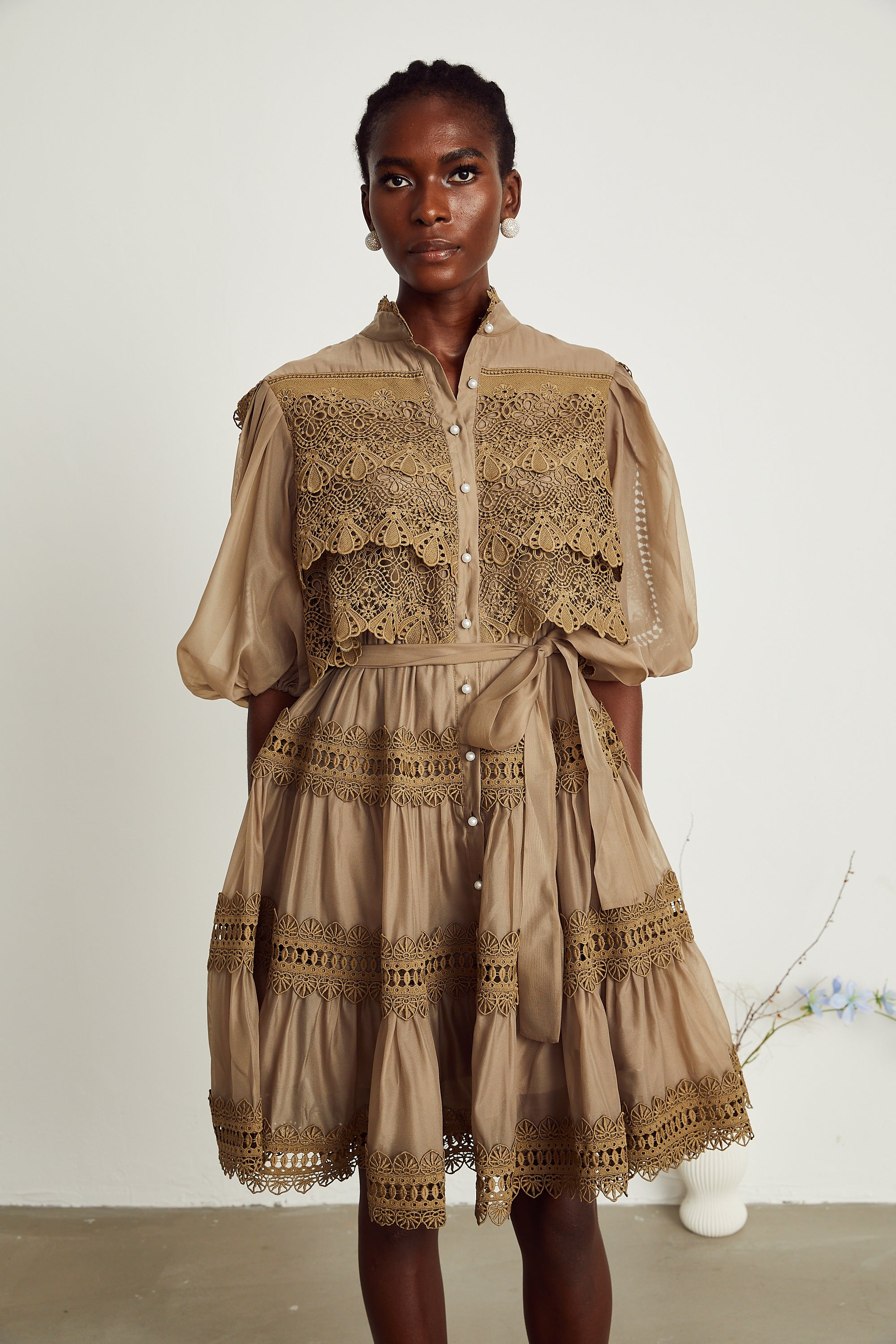 Inès katman mini elbise