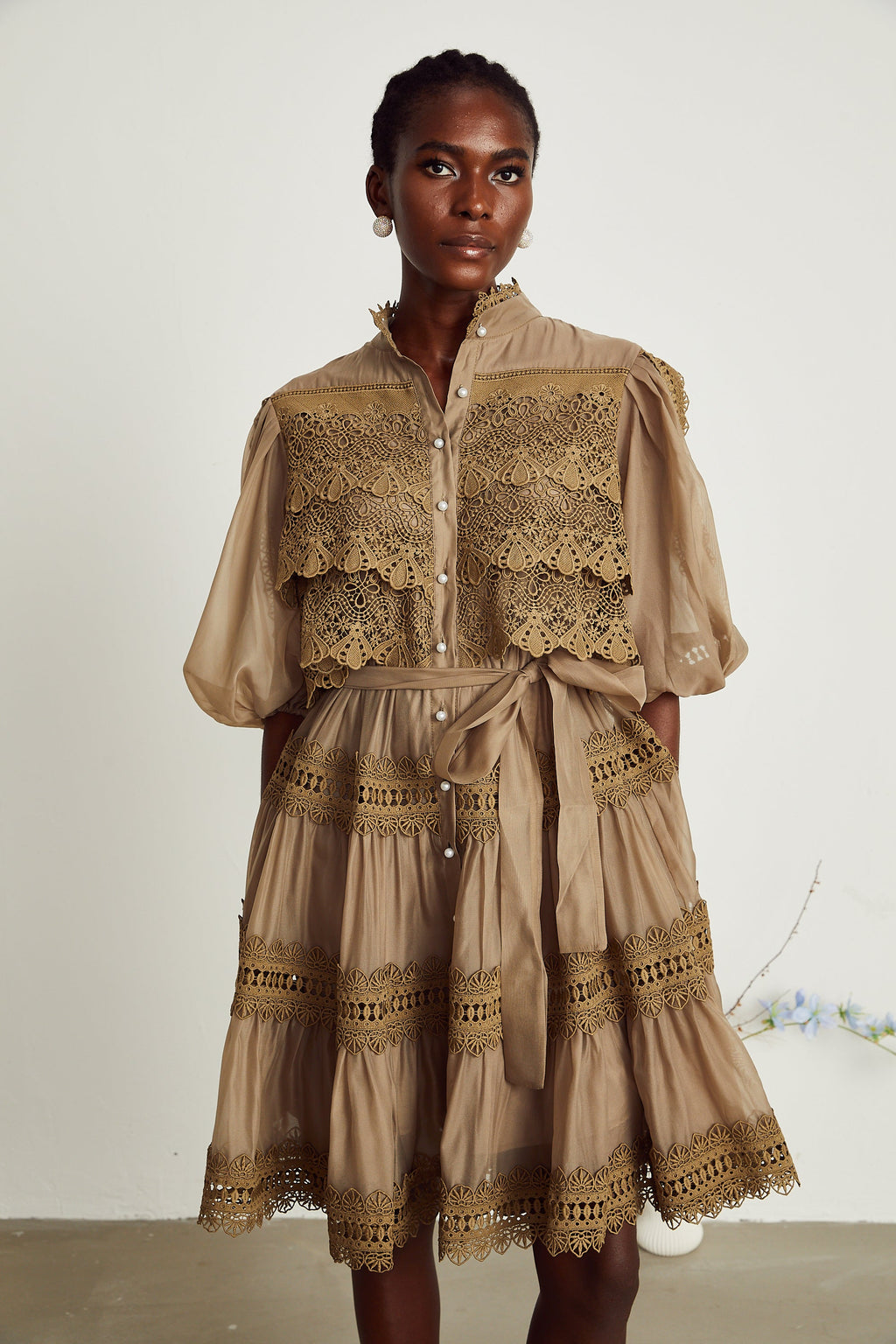 Inès katman mini elbise