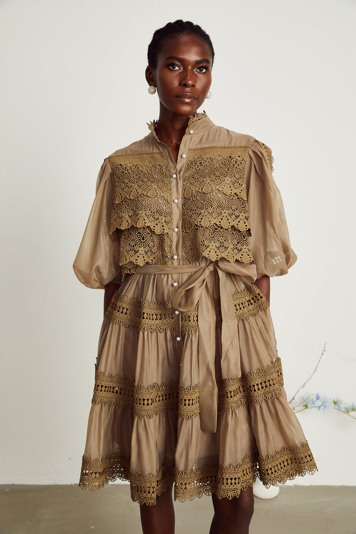 Inès katman mini elbise