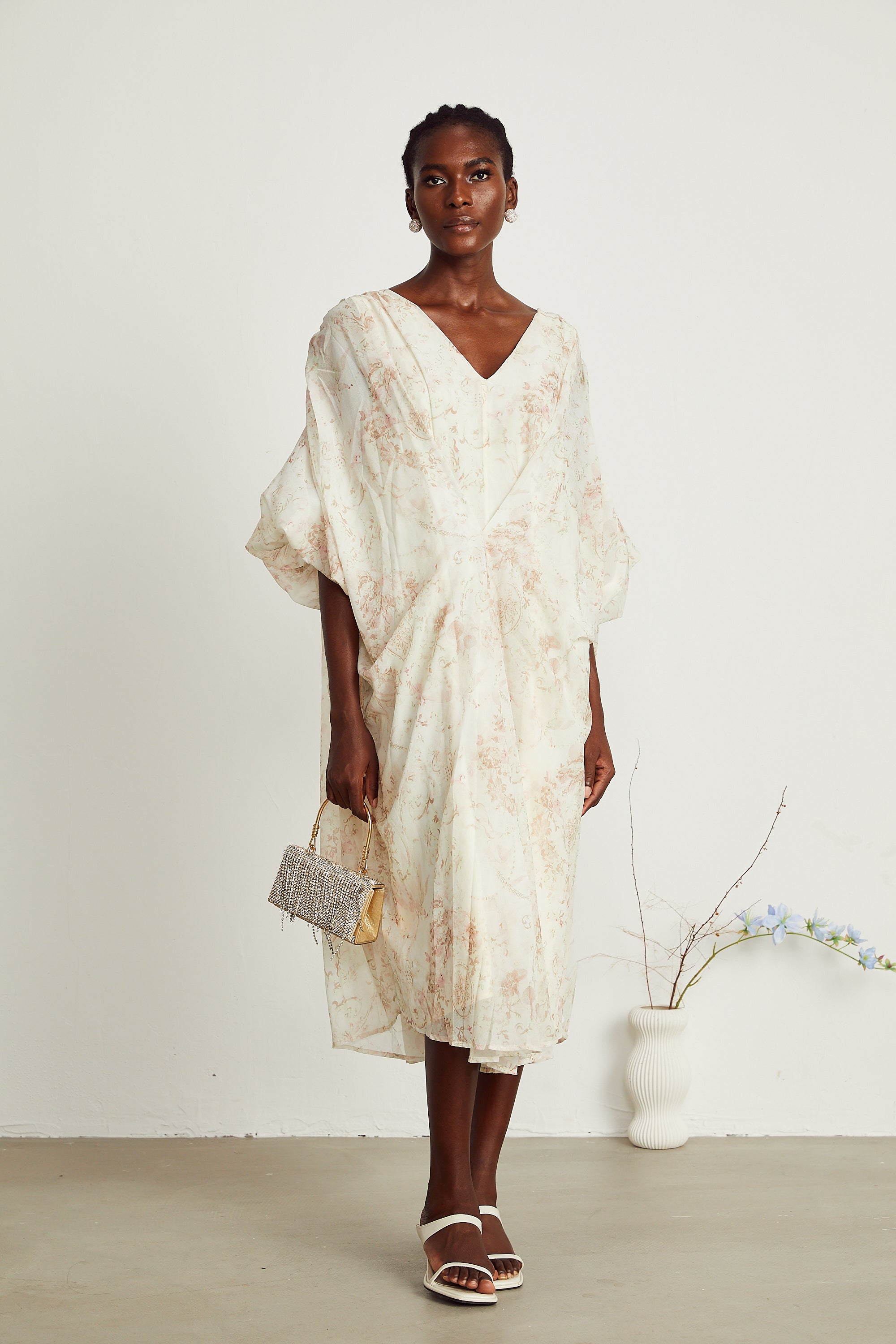 Hermine barok maksi elbise