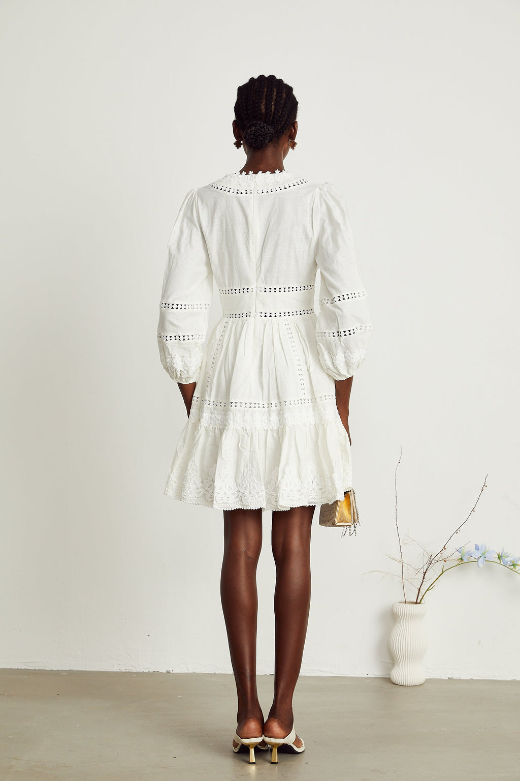 Sadie dantel mini elbise