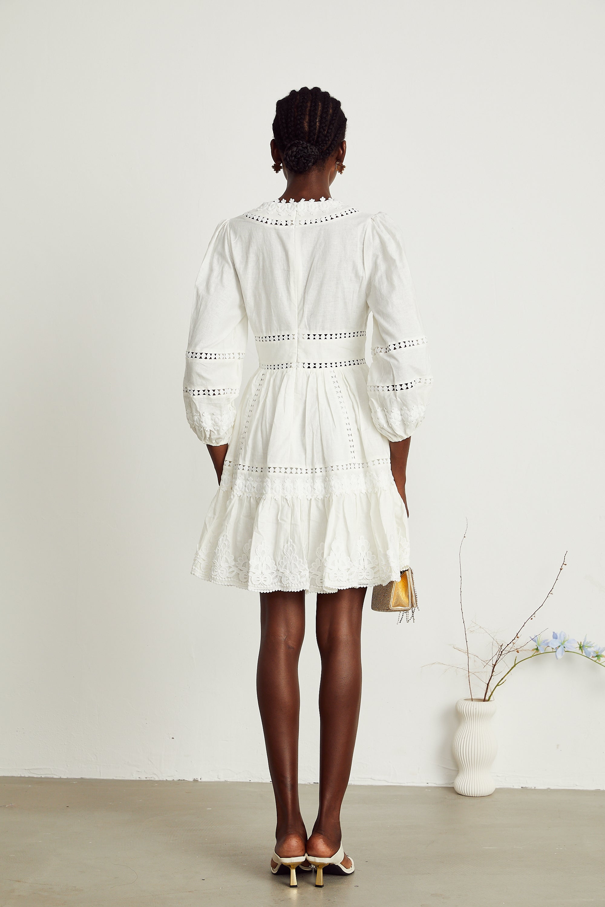 Sadie dantel mini elbise