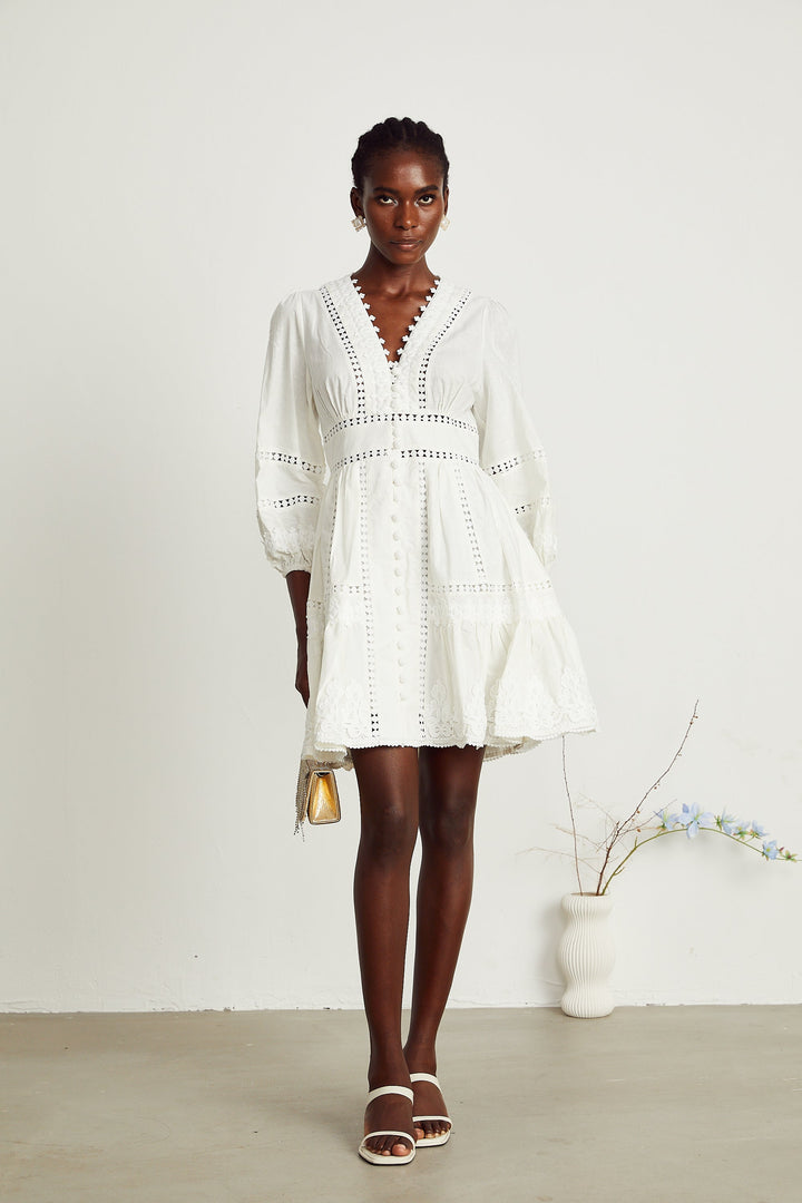 Sadie dantel mini elbise