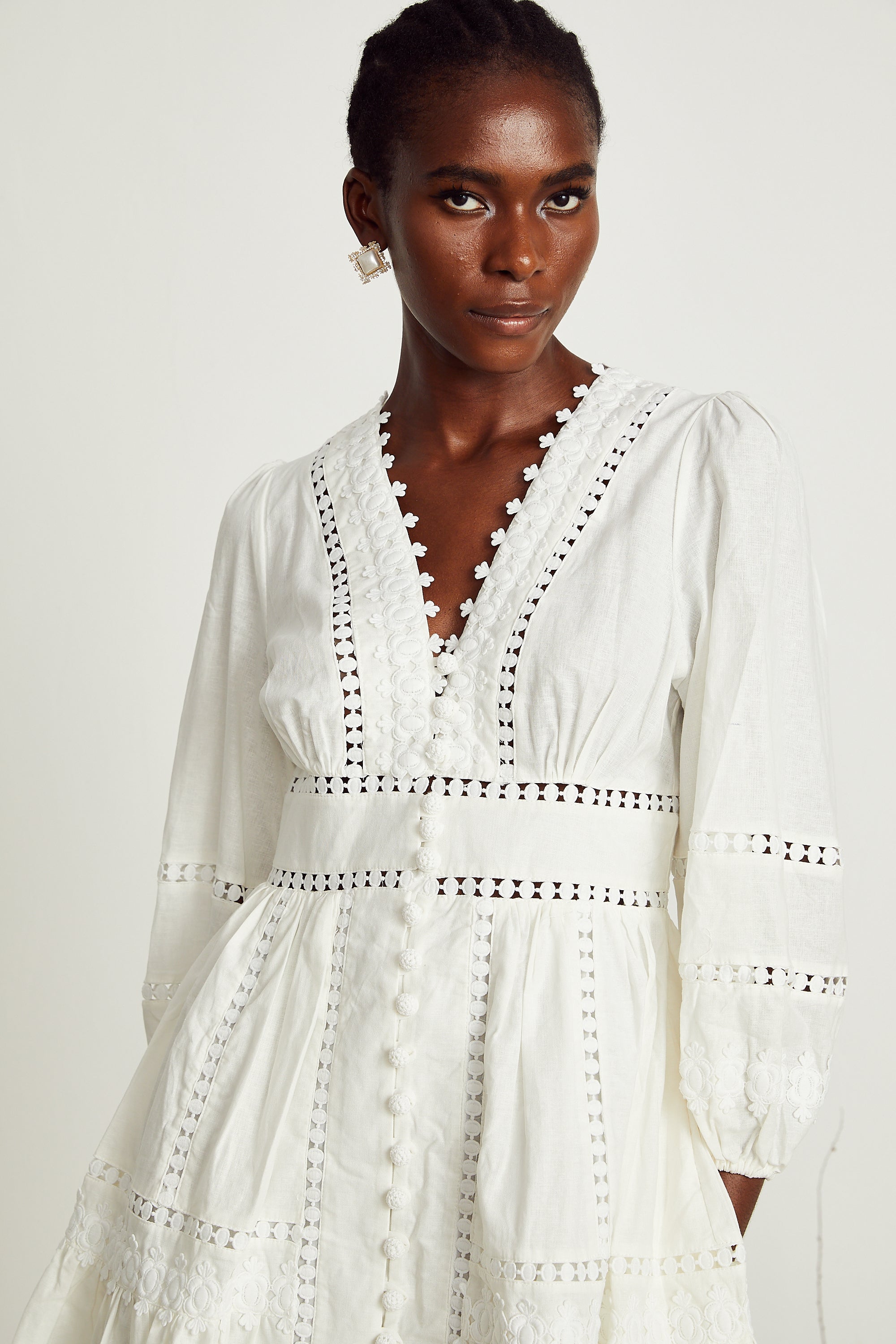 Sadie dantel mini elbise